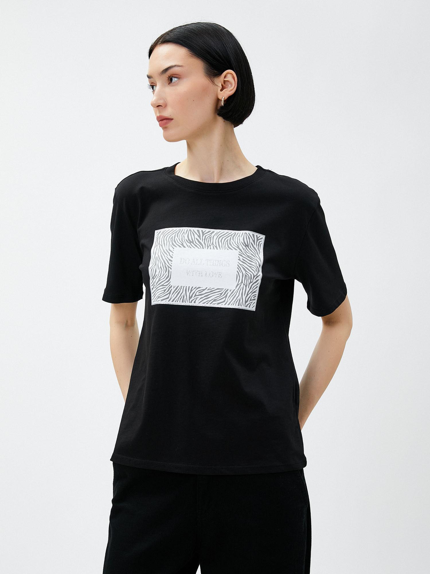 women black graphic normal t-shirt