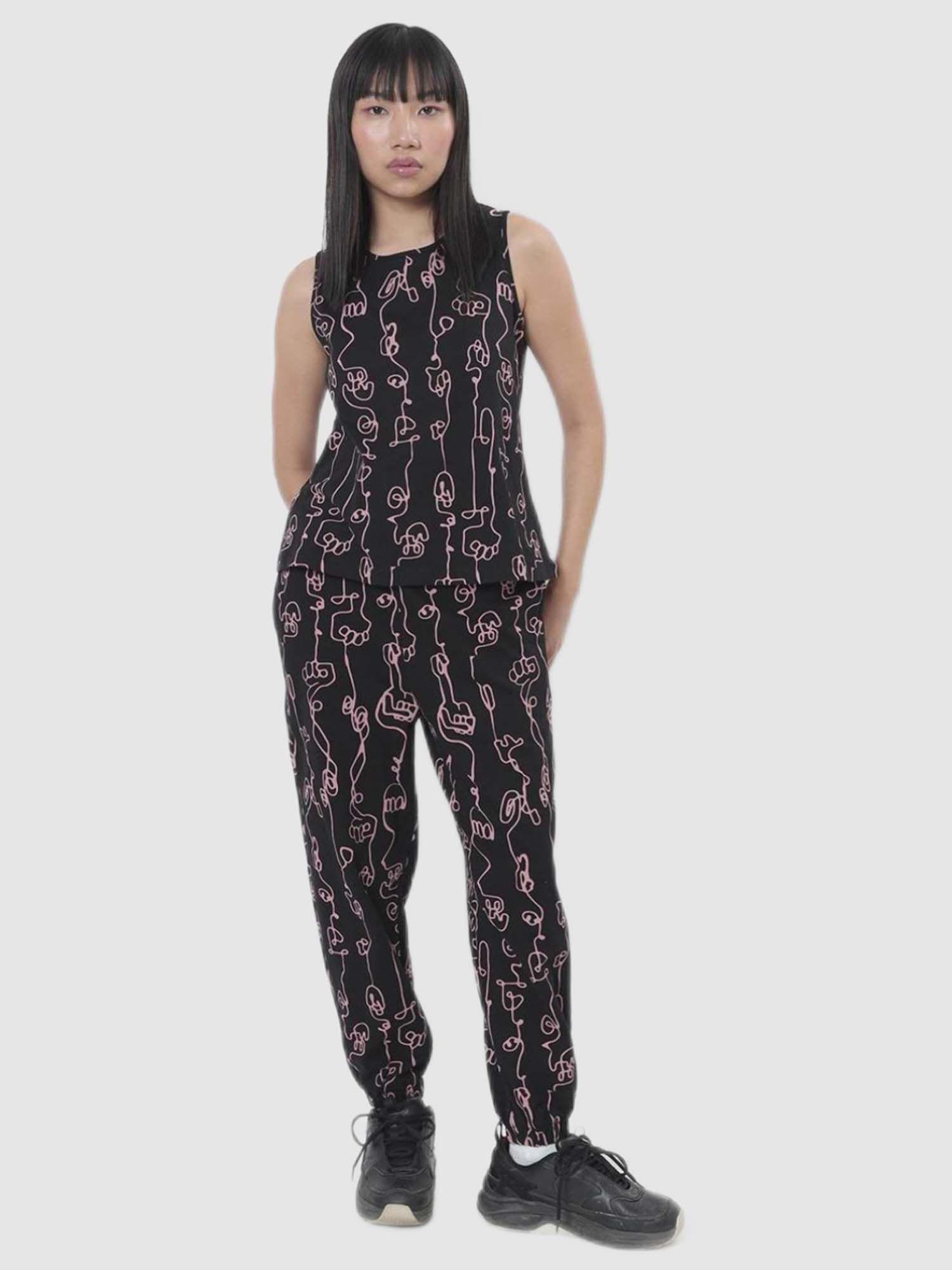 women black graphic printed co-ords set