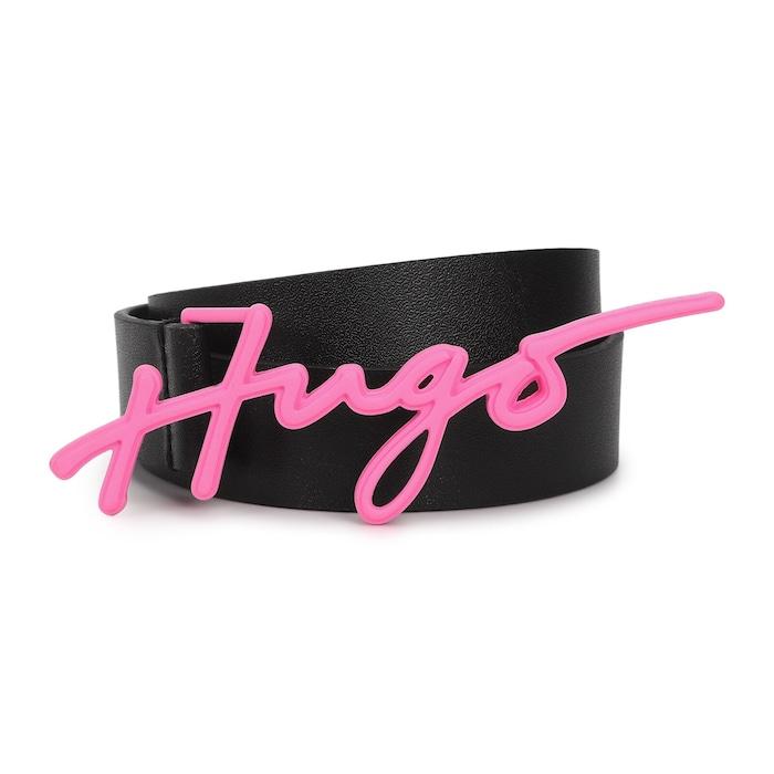 women black hugo autograph leather belt