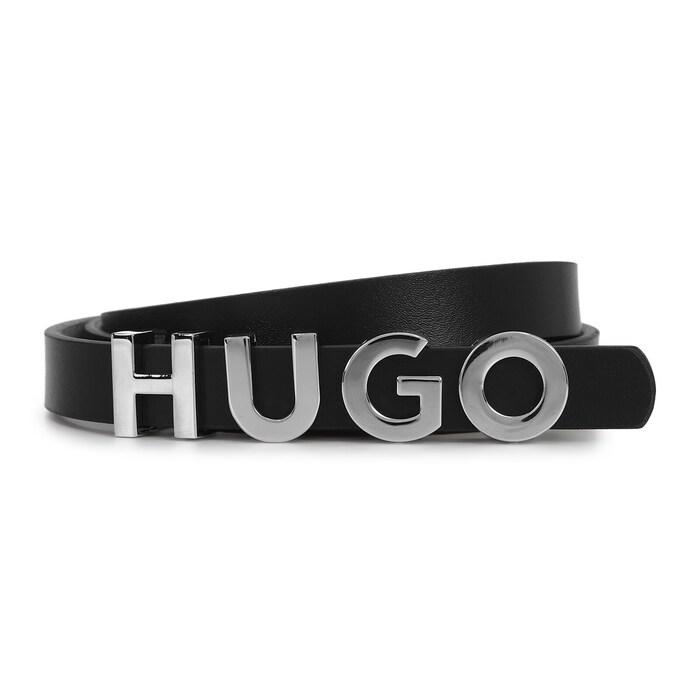 women black hugo buckle leather belt