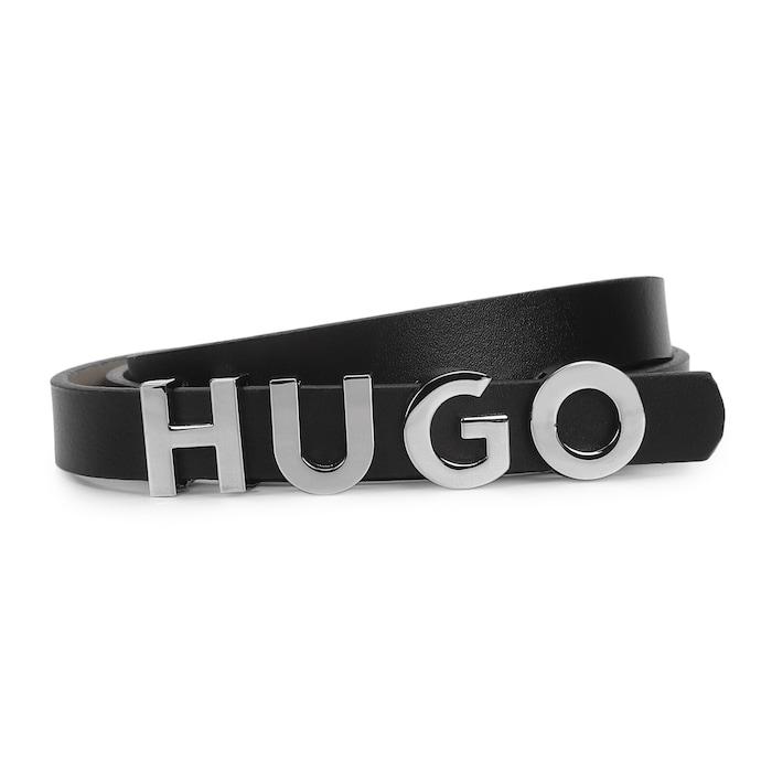 women black hugo buckle leather belt