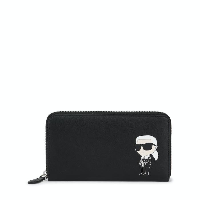 women black ikonik leather continental wallet