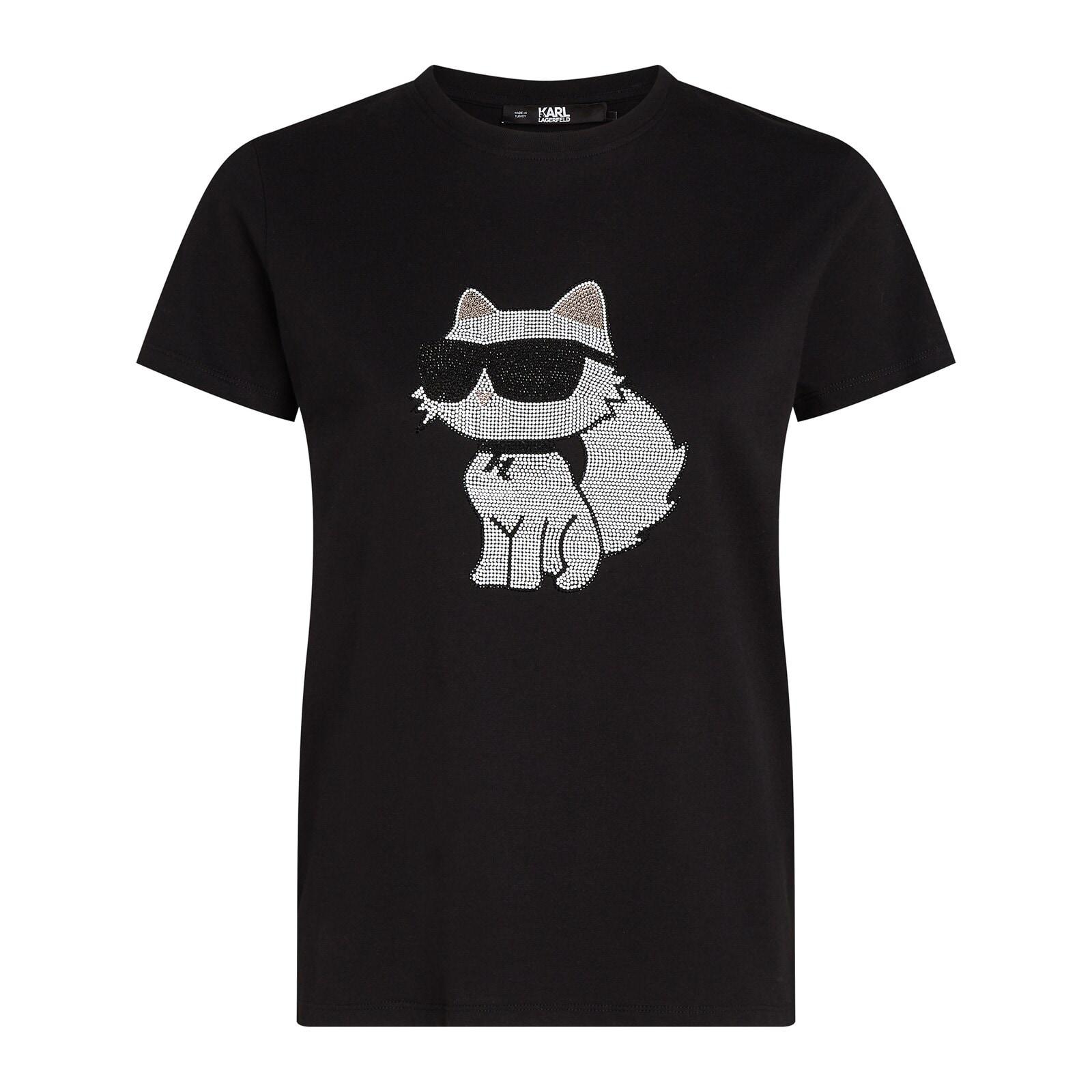 women black ikonik rhinestone choupette t-shirt