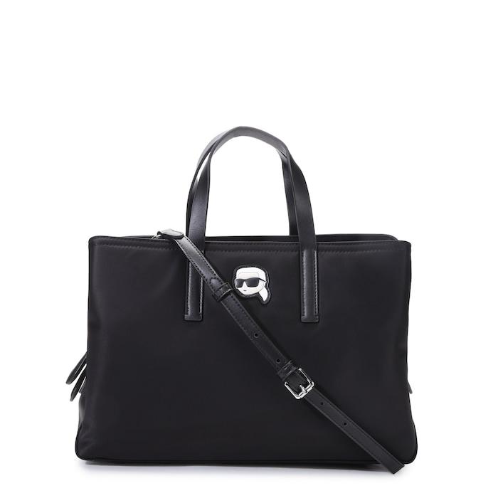 women black k/ikonik recycled nylon satchel bag