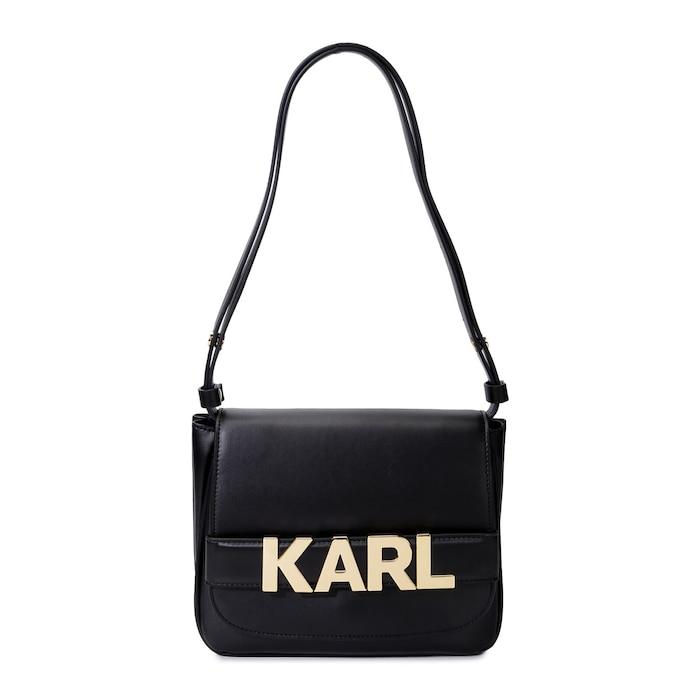 women black k/letters flap shoulder bag