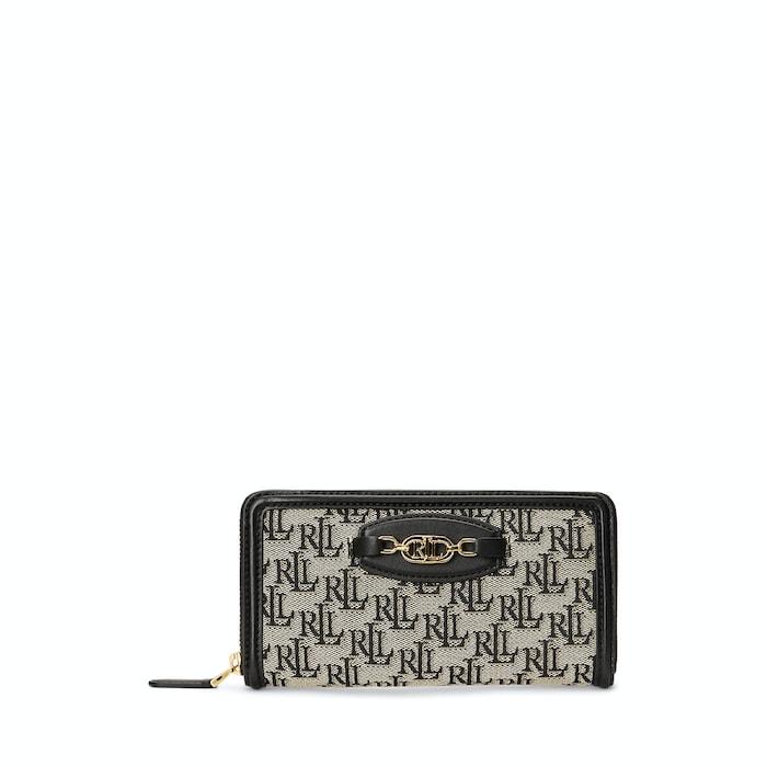 women black monogram jacquard continental wallet