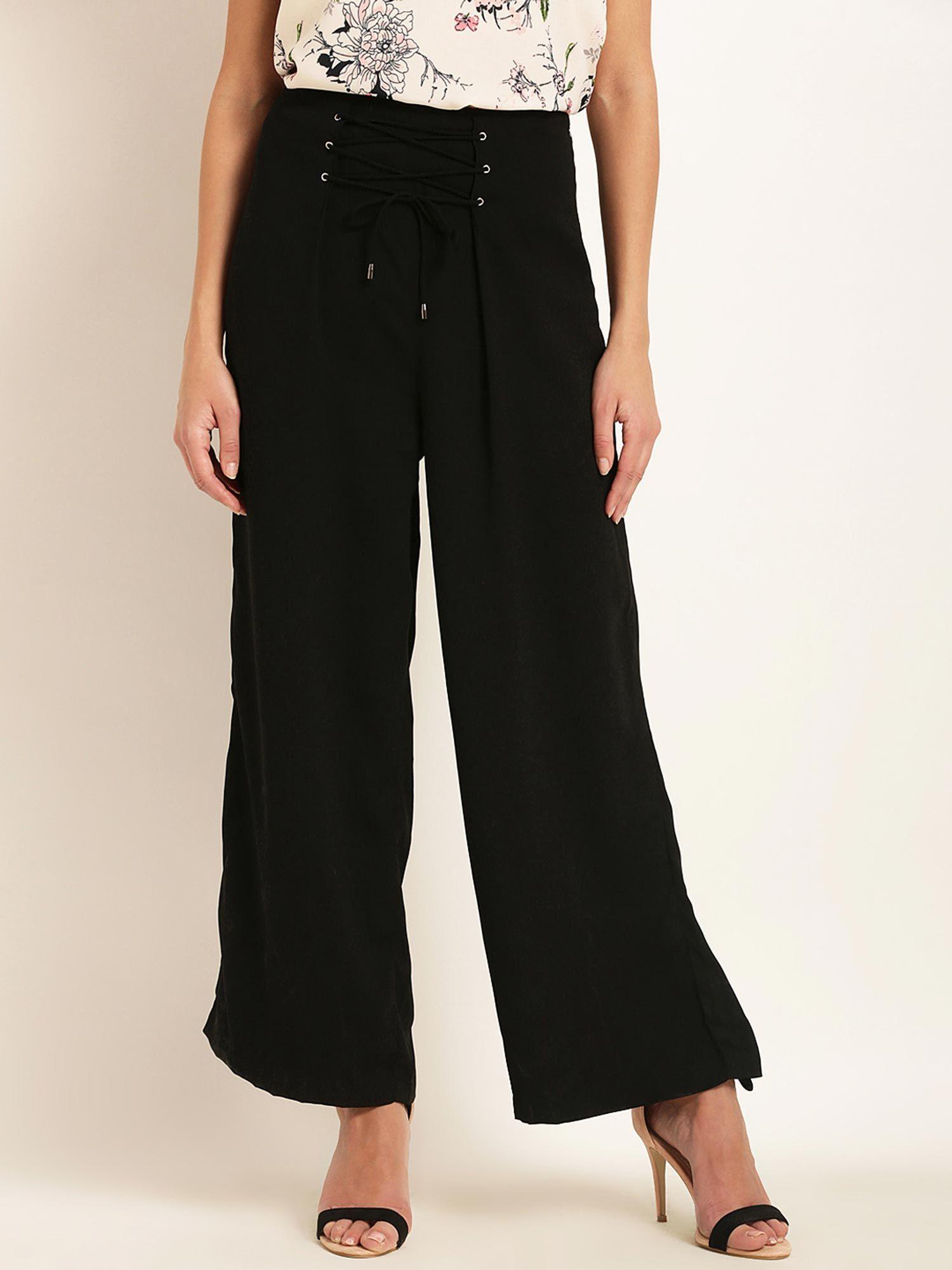 women black original regular fit solid culottes