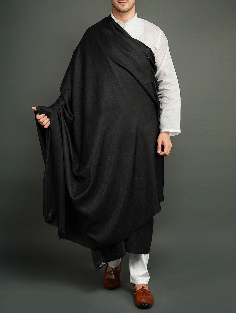 women black pashmina embroidered shawls