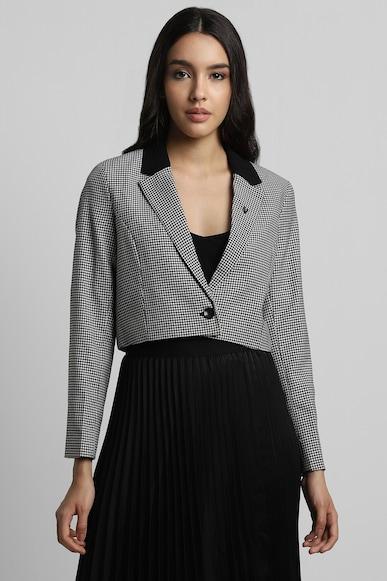 women black print casual blazer