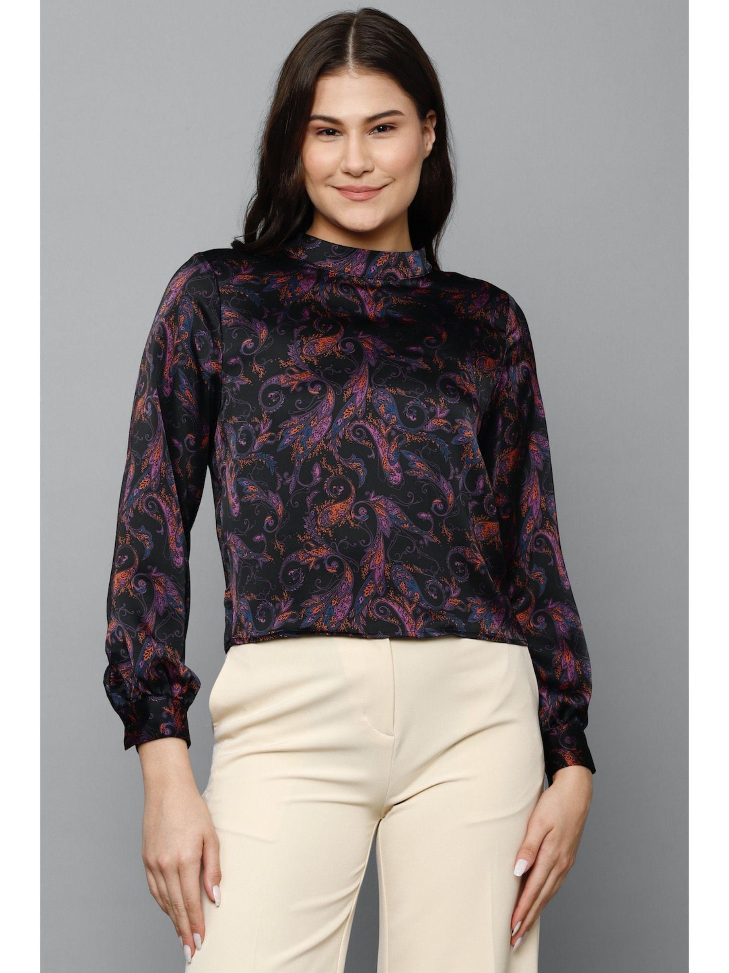 women black print casual top