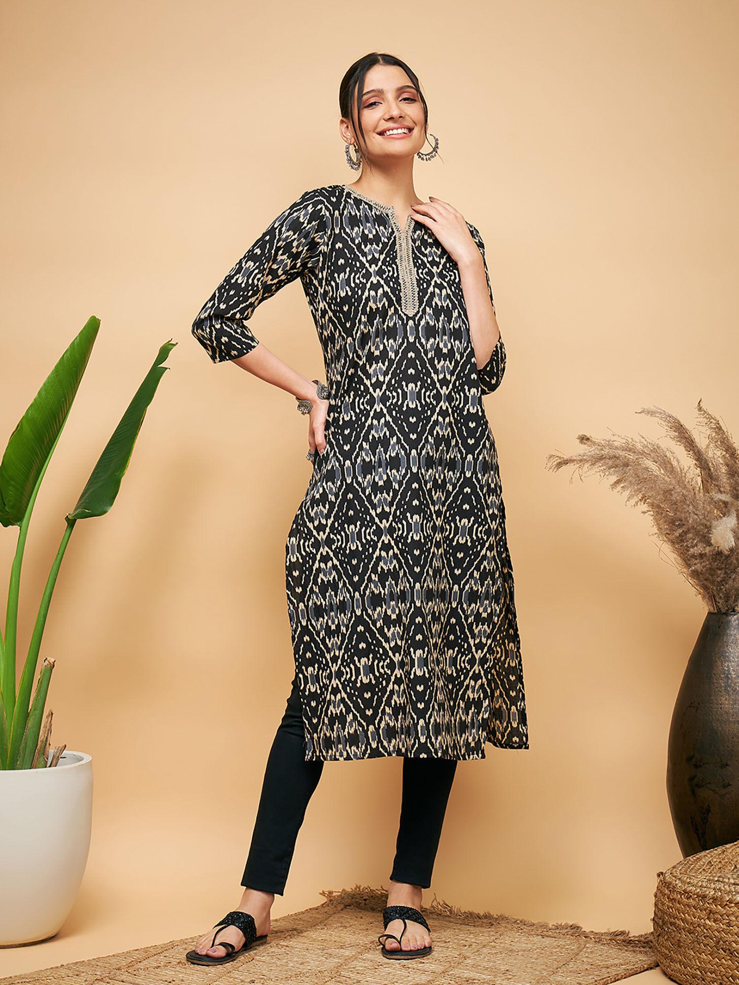 women black printed kurta