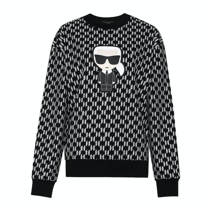 women black printed monogram sweat shirt