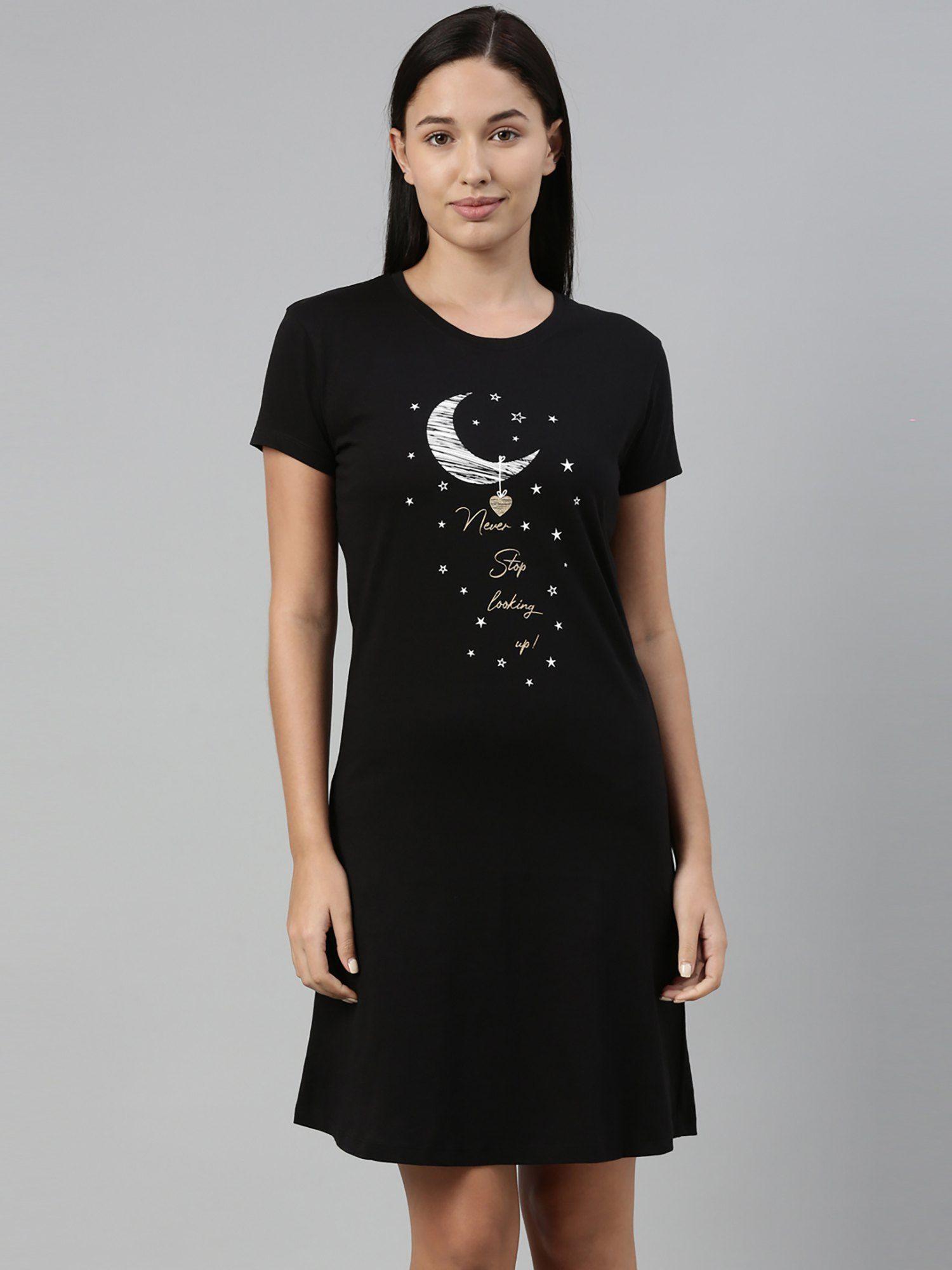 women black printed nightdress