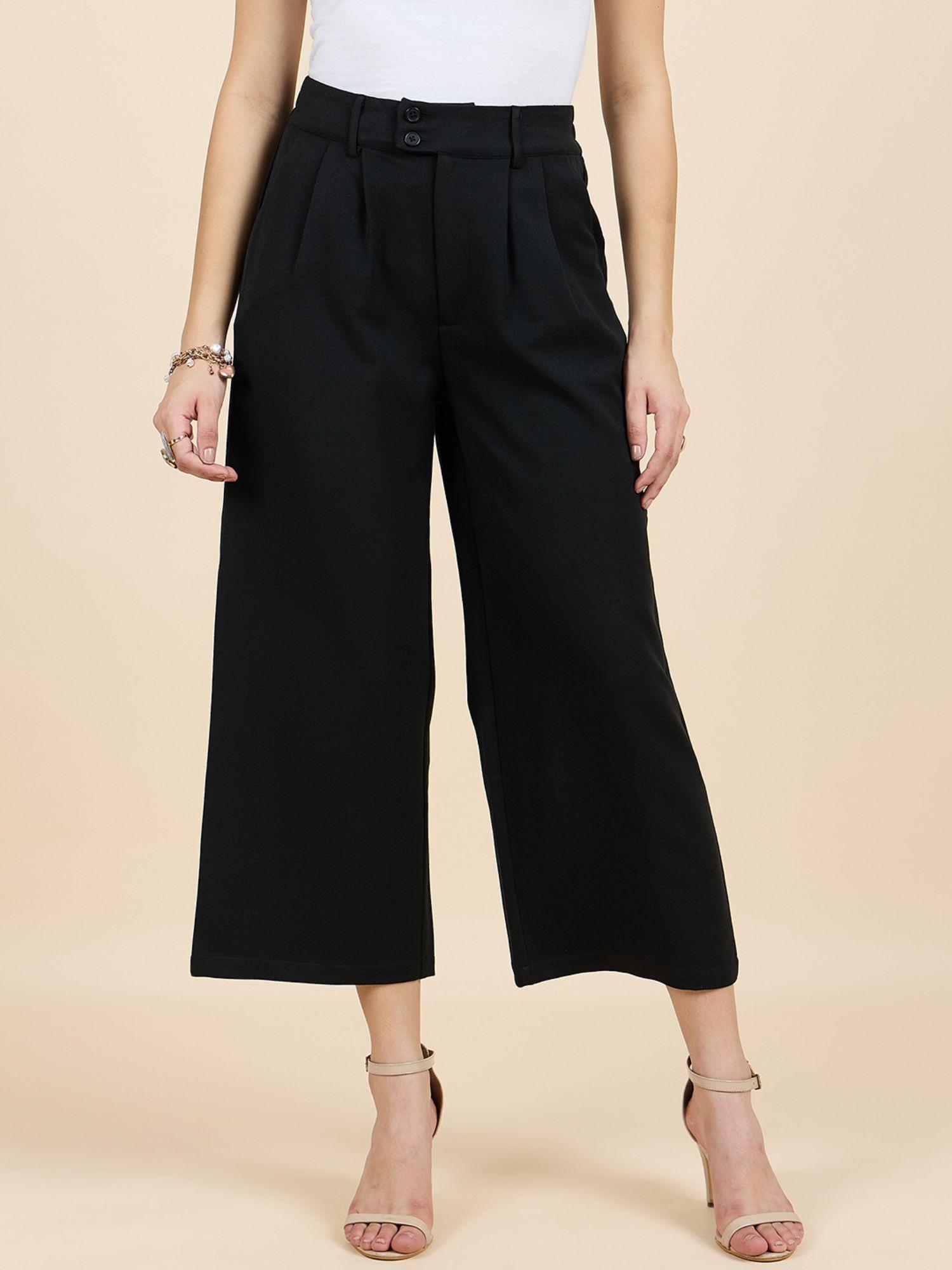 women black regular fit cotton pants