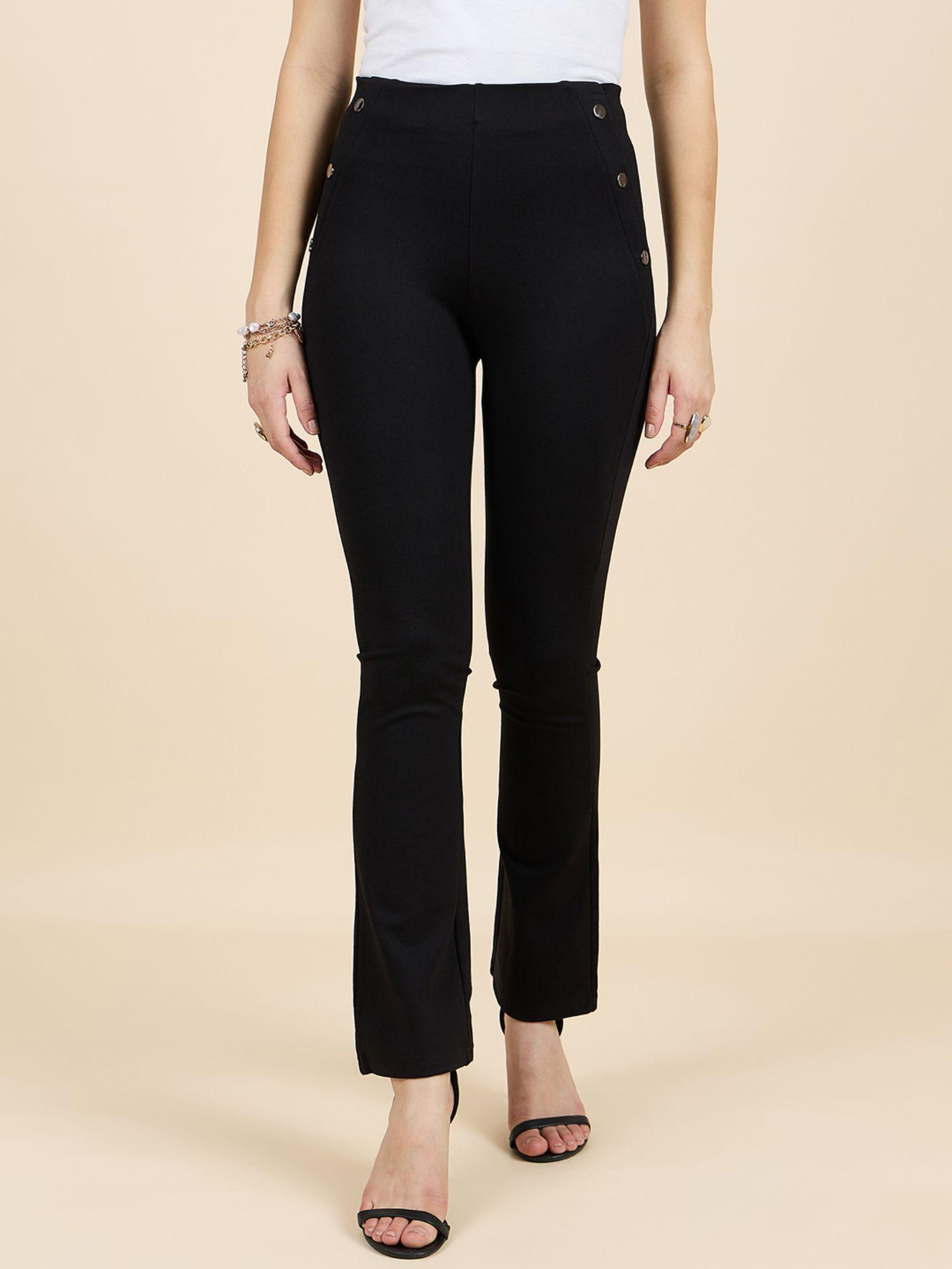 women black regular fit nr knit pants