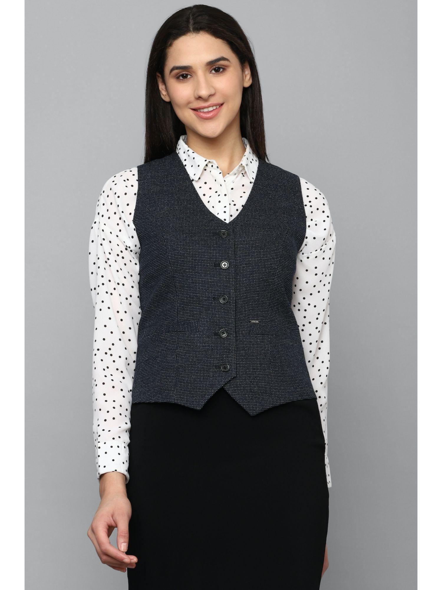 women black regular fit waist coat