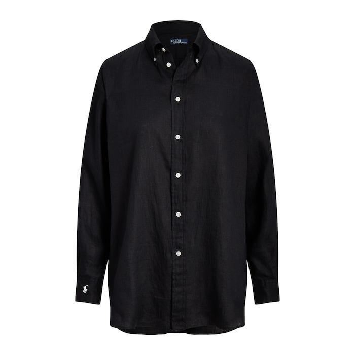 women black relaxed fit linen shirt