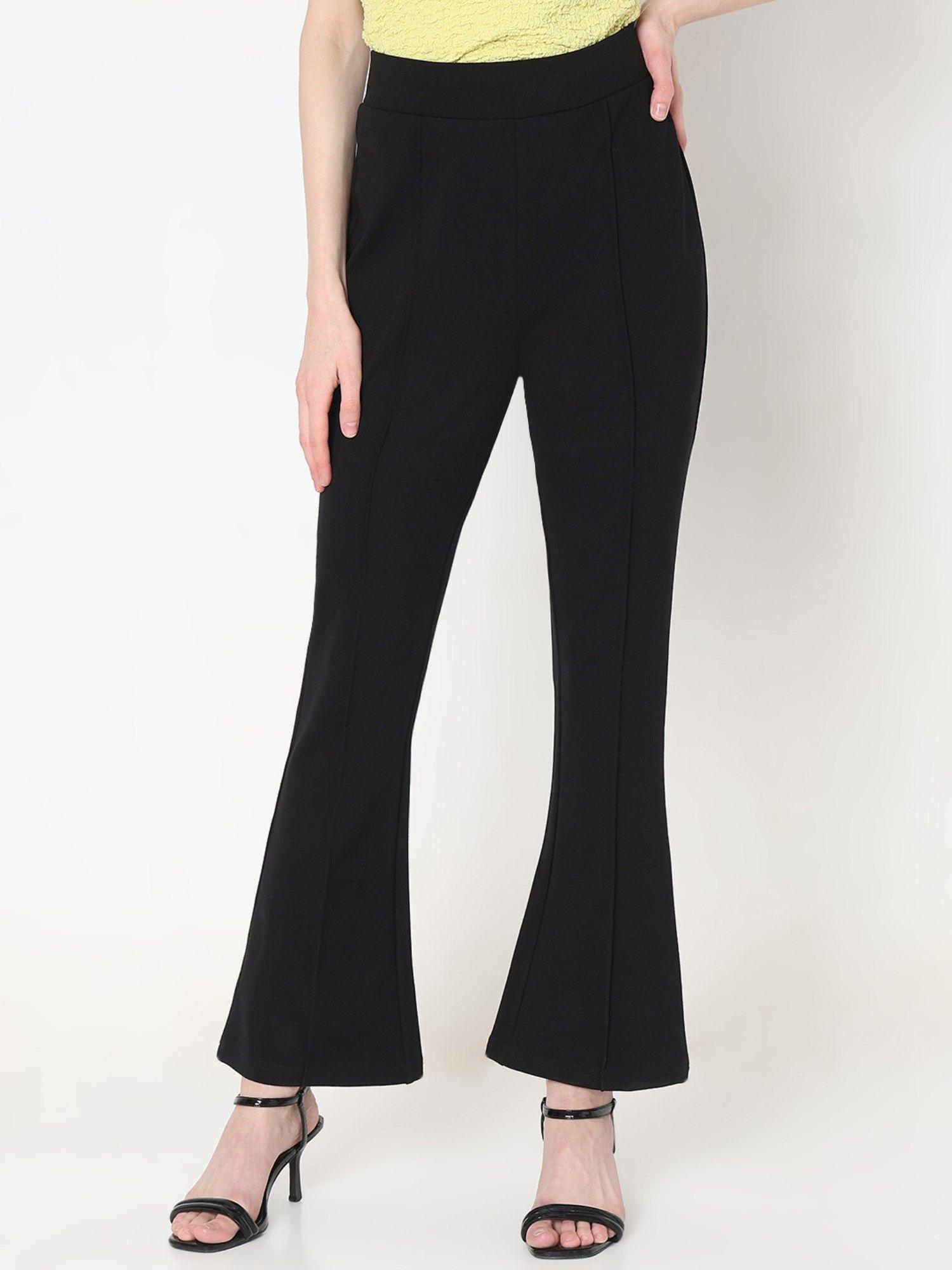 women black solid comfortable fit pant