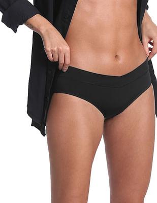 women black solid hipster panties