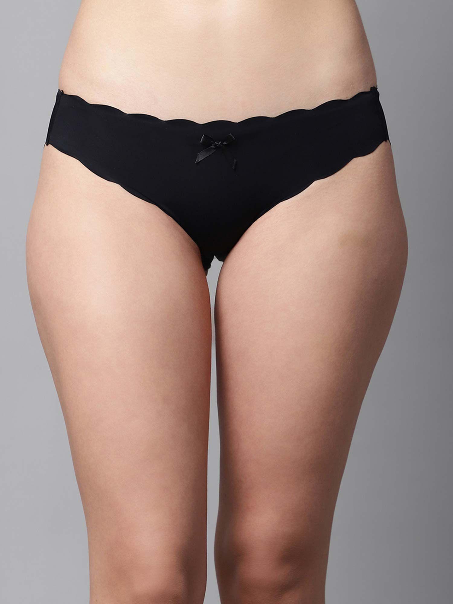 women black solid low rise sexy bikini panty