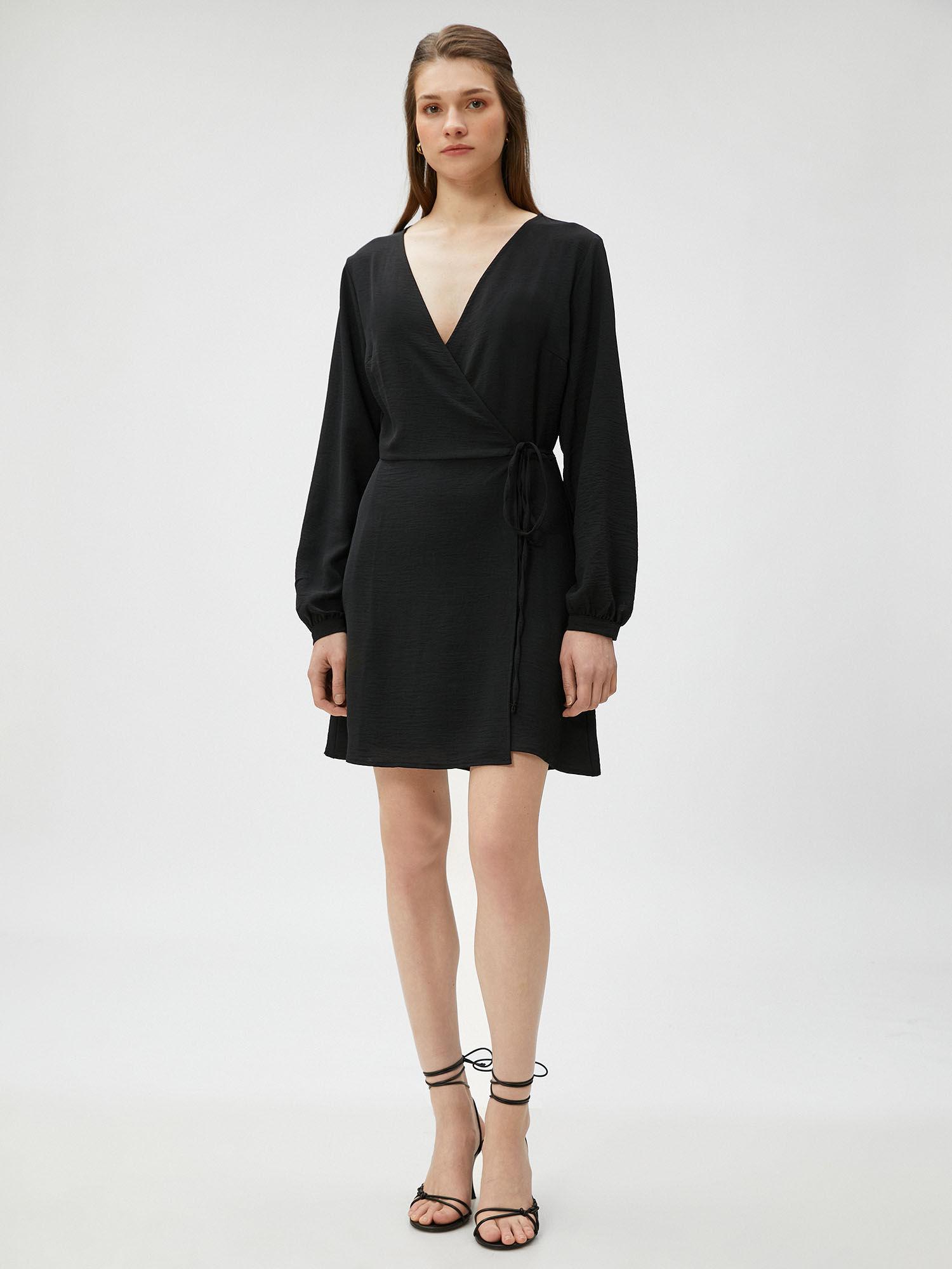 women black solid plain normal dress