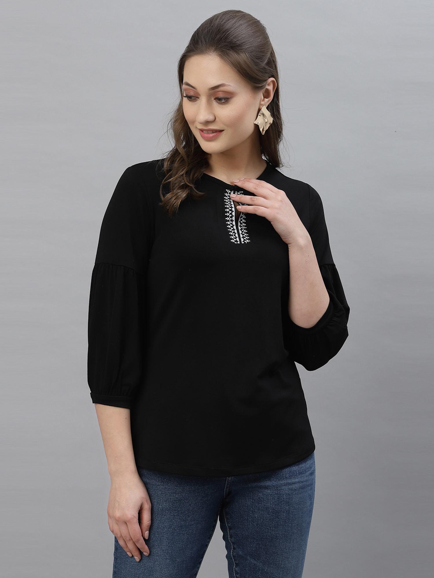 women black solid top