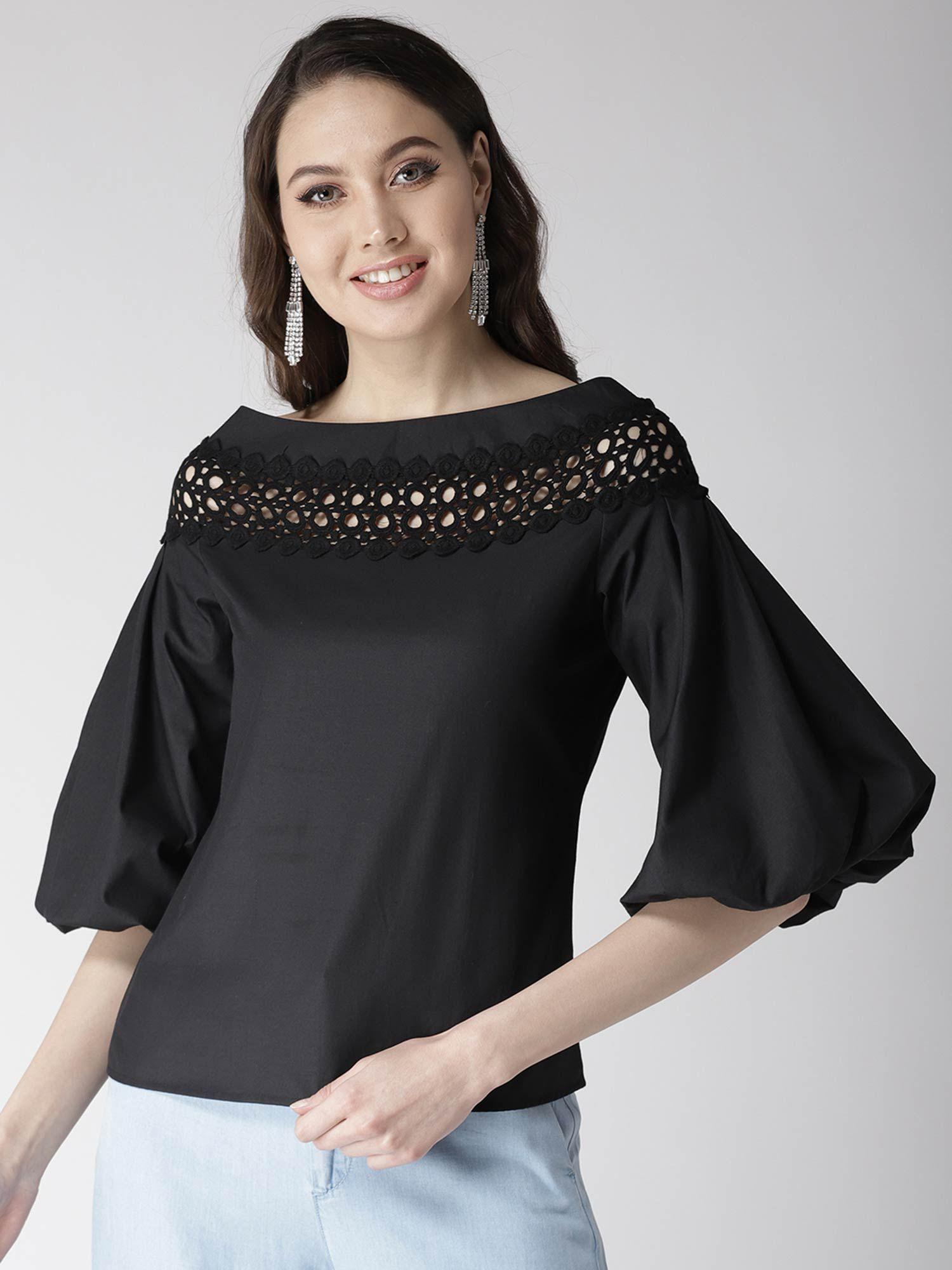 women black solid top