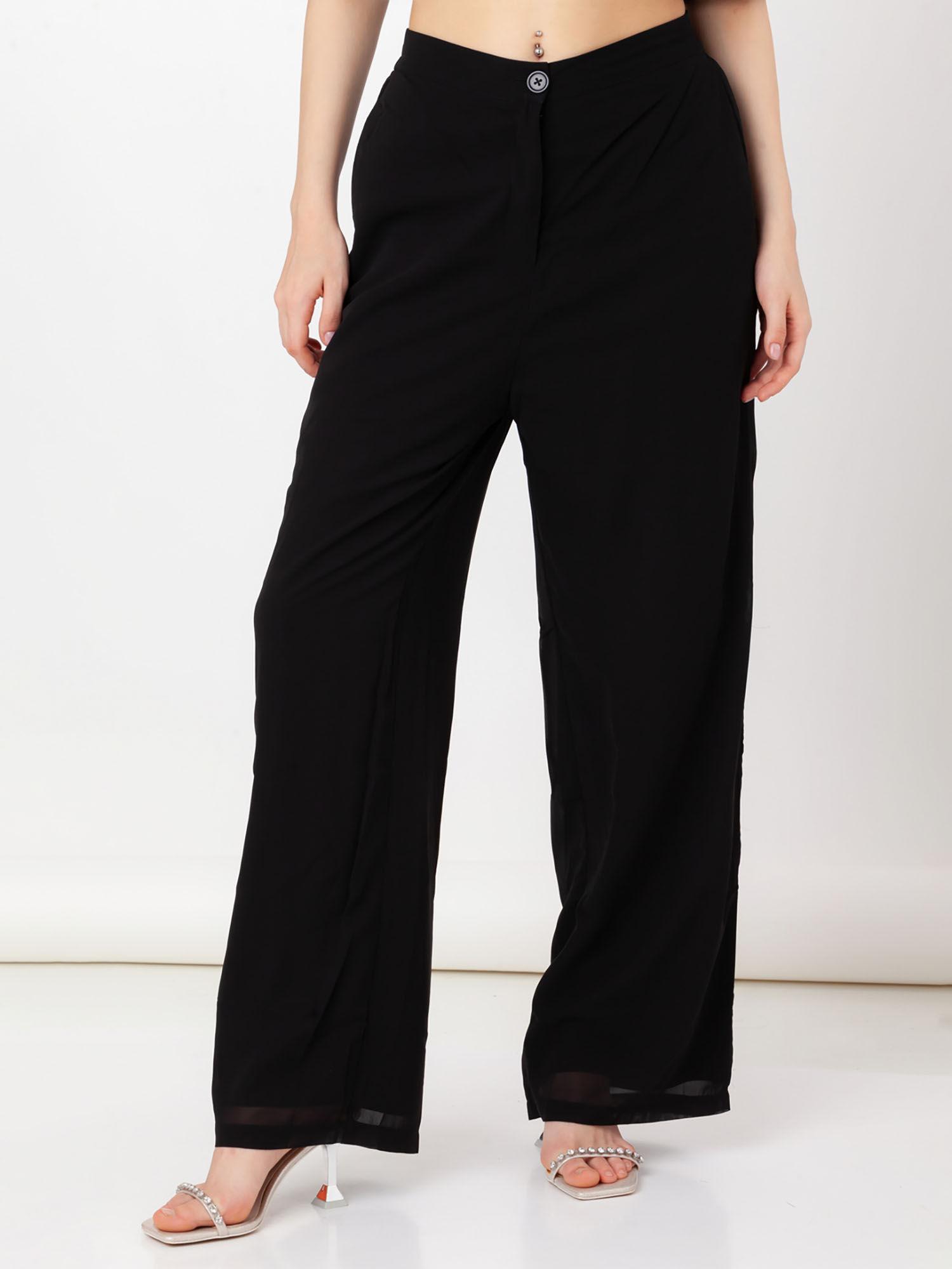 women black solid trouser