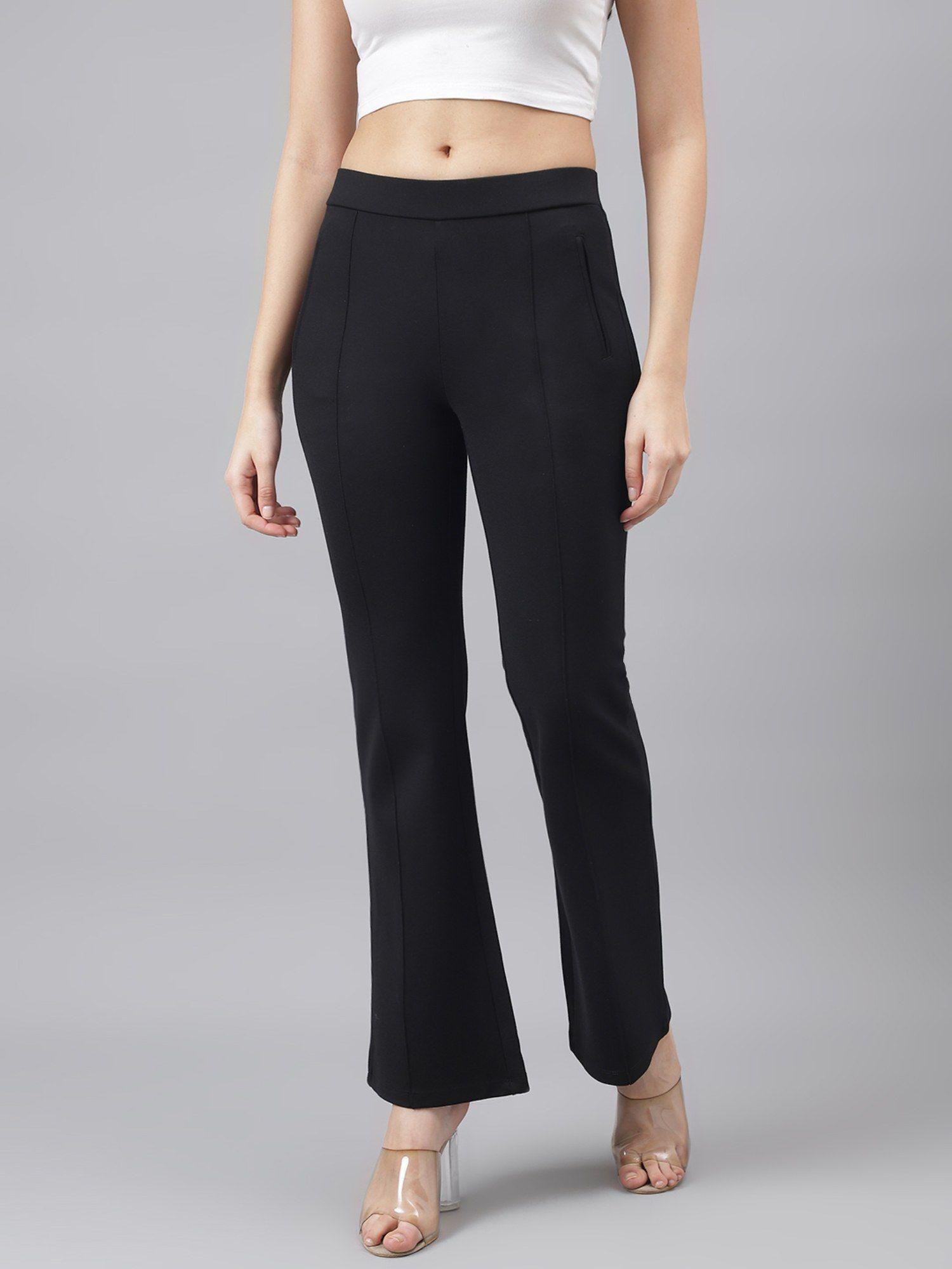 women black solid trouser