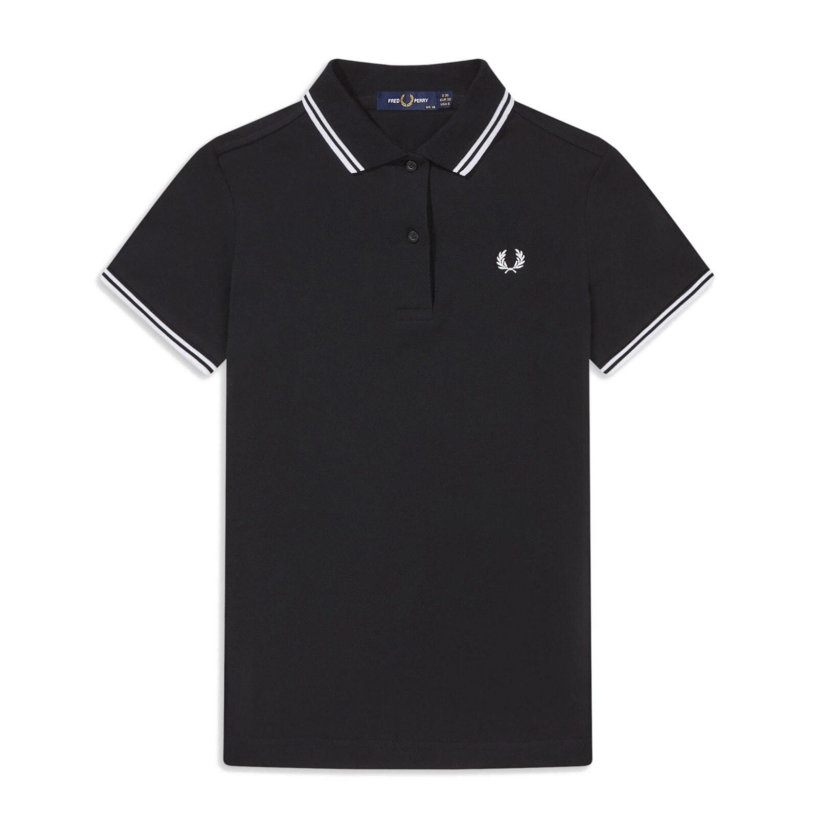 women black solid twin-tipped polo