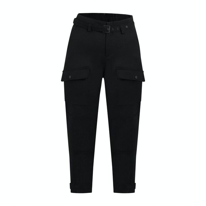 women black straight fit barrel trousers