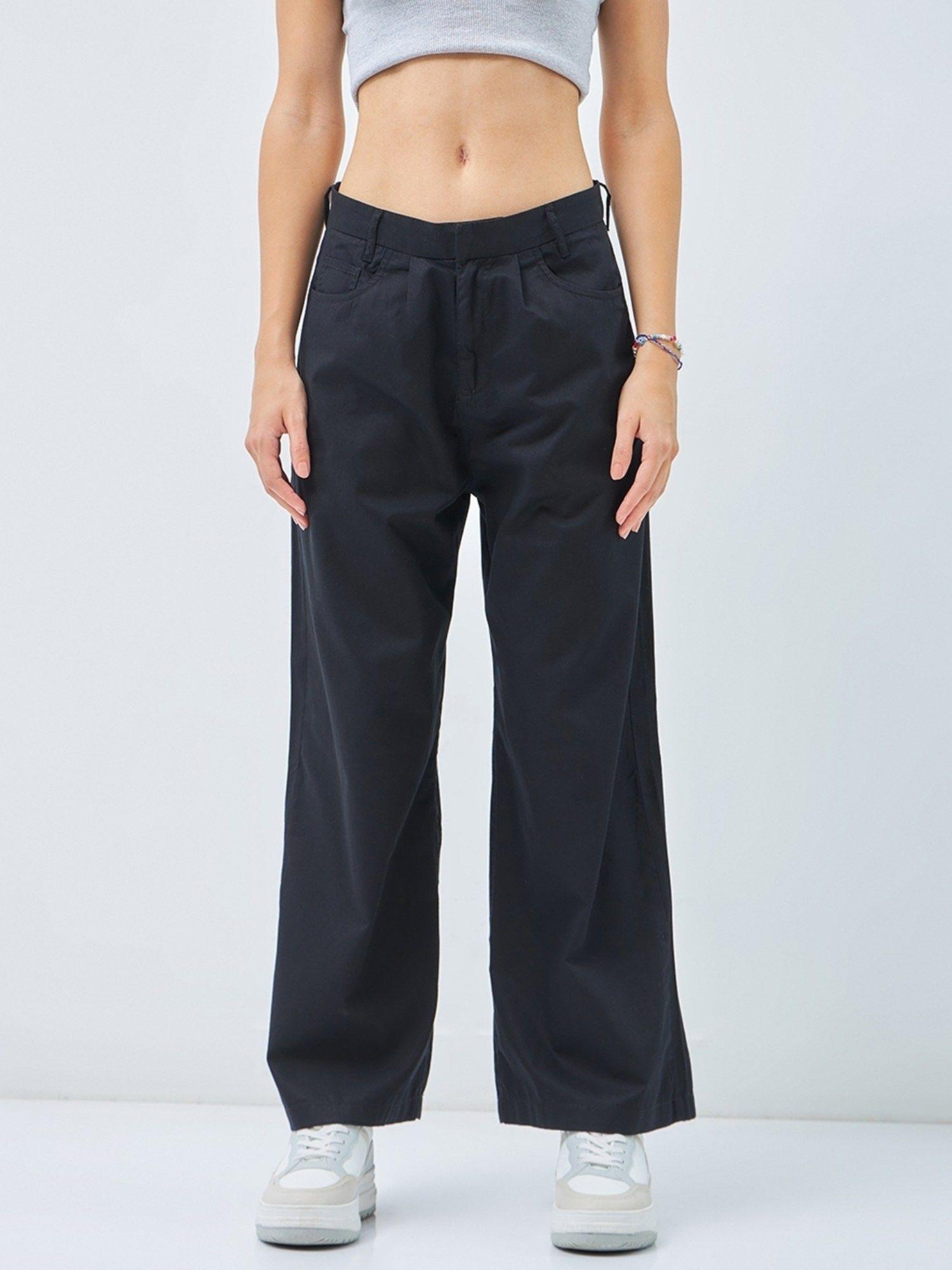 women black super loose fit wide leg pant