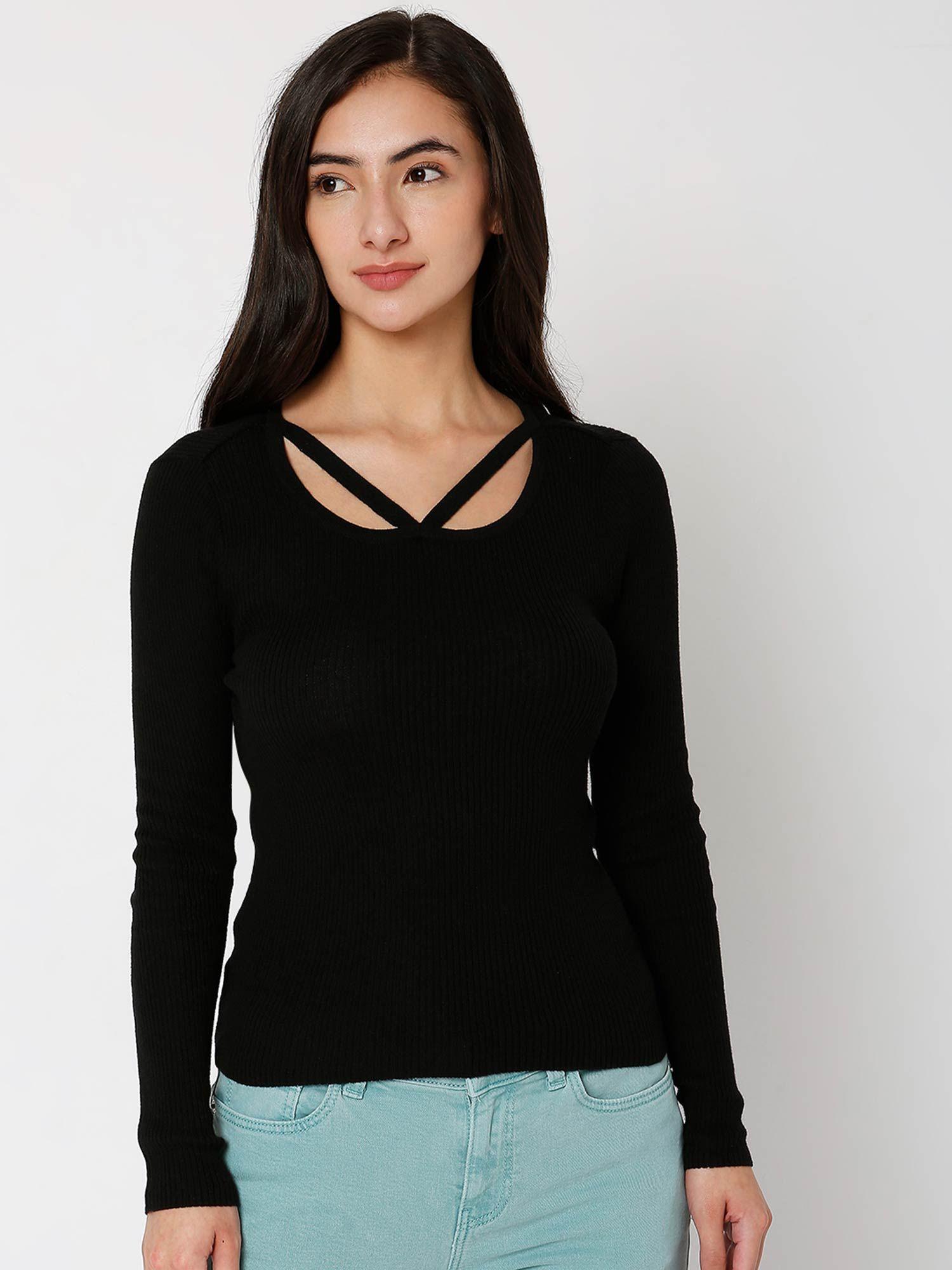 women black sweater