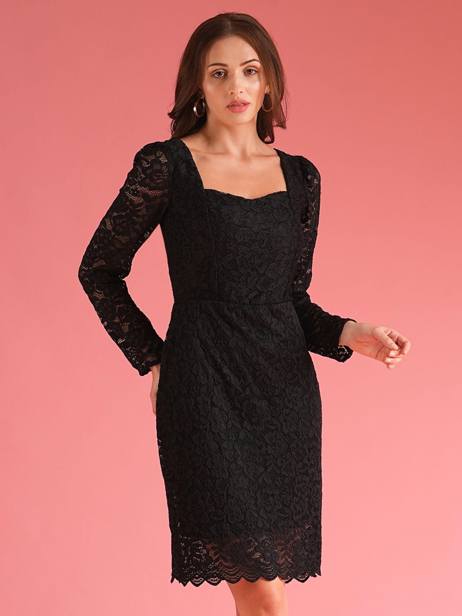 women black sweetheart neck sheath lace party dress