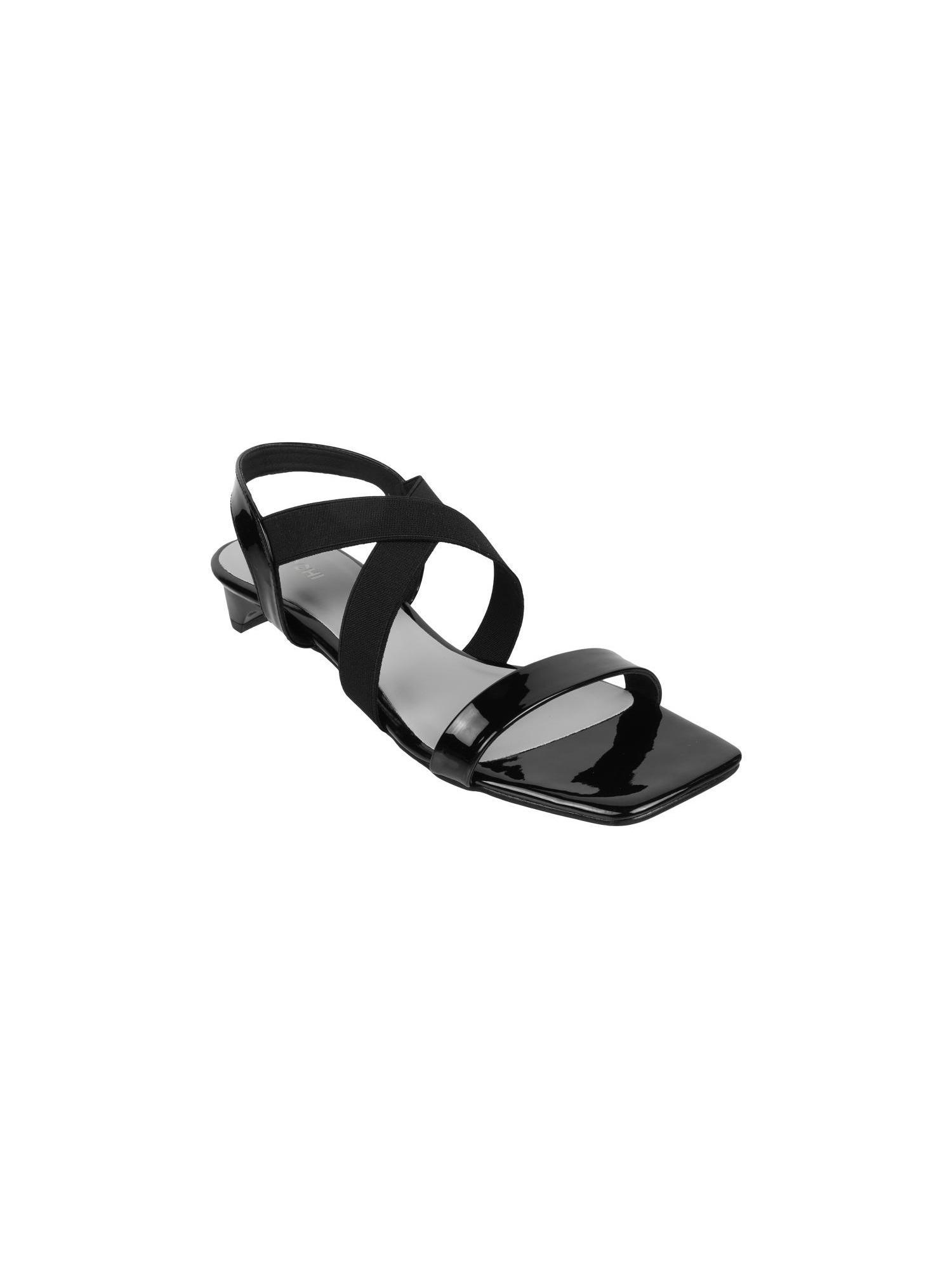 women black synthetic back strap sandals