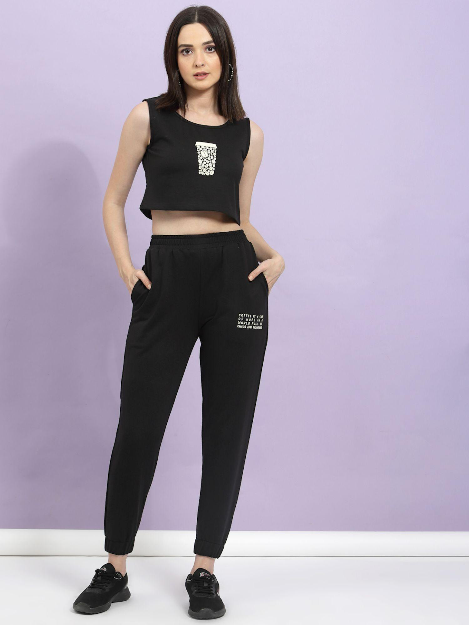 women black terry co-ord