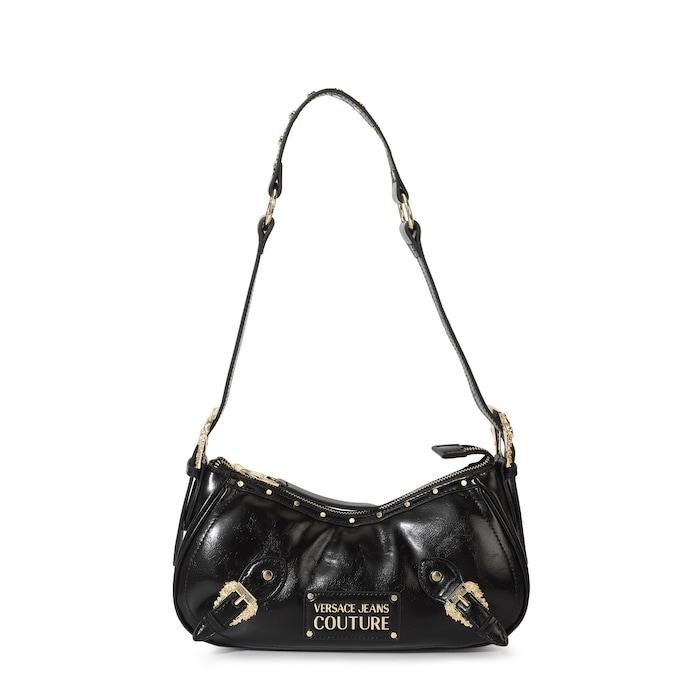 women black two buckles shoulder bag