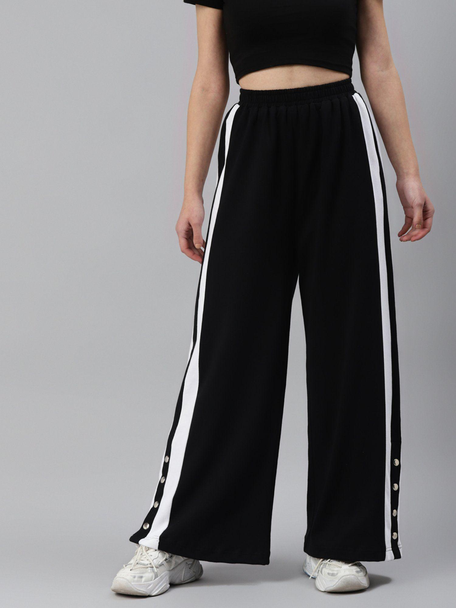 women black white regular fit stylish sweatpants