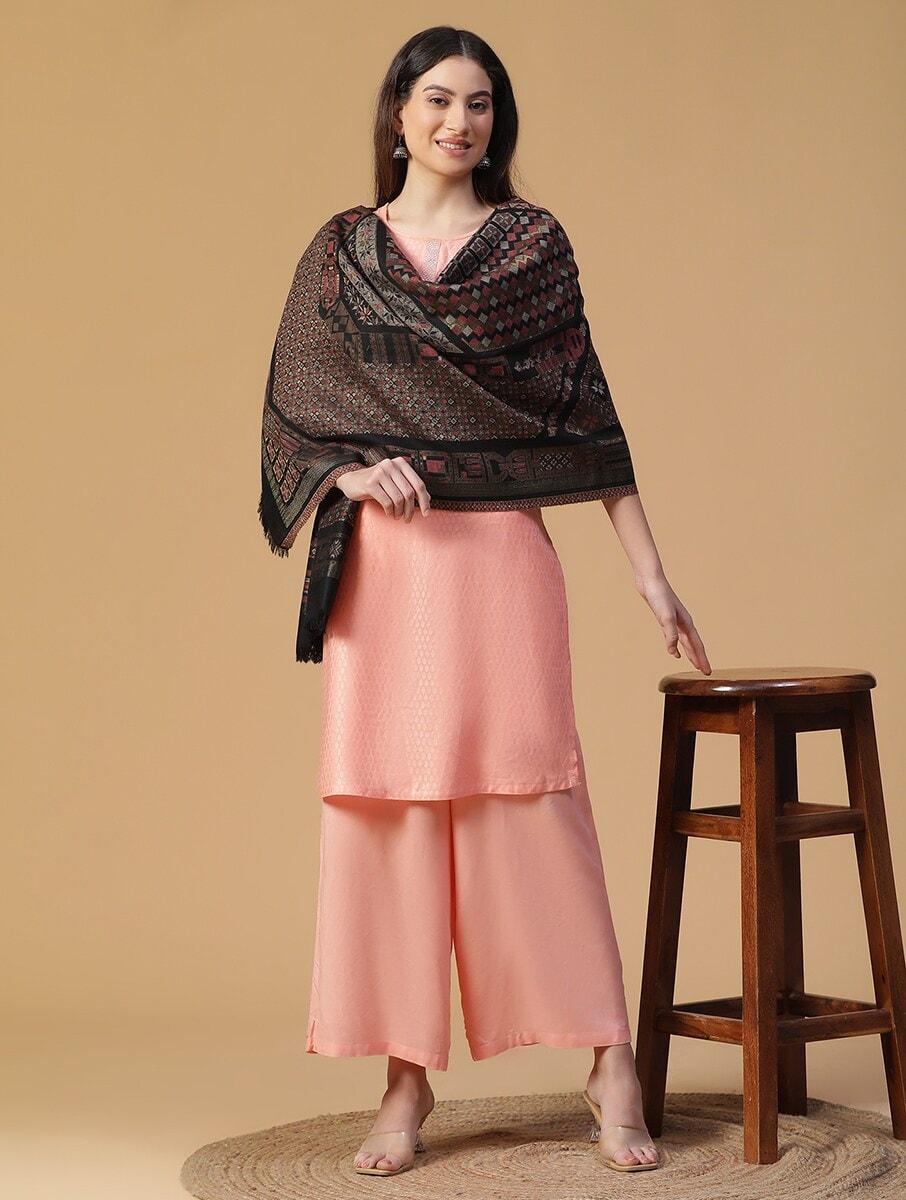 women black wool hand woven shawls