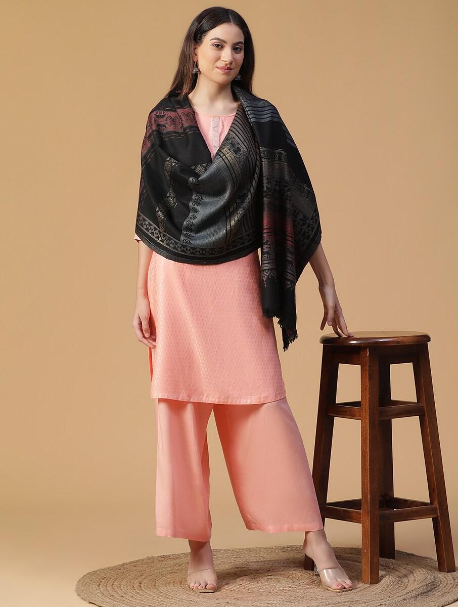 women black wool hand woven shawls