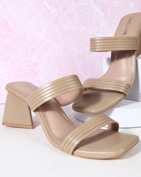 women block-heeled sandals