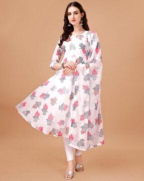 women block print anarkali kurta