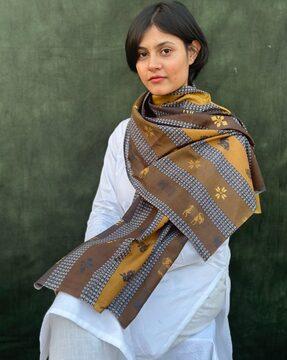 women block print cotton stole