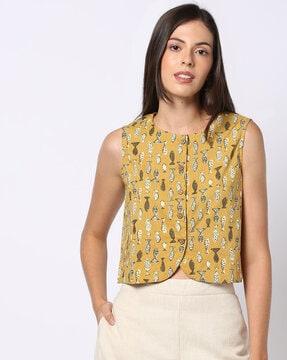 women block print relaxed fit top