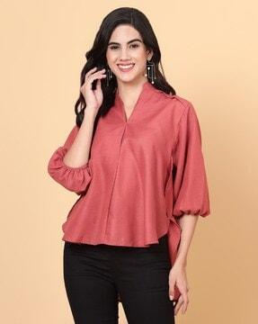 women blouse top with puff sleevs