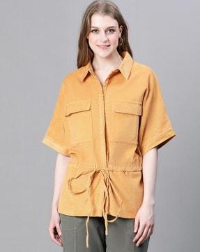 women blousen jacket with flap pockets
