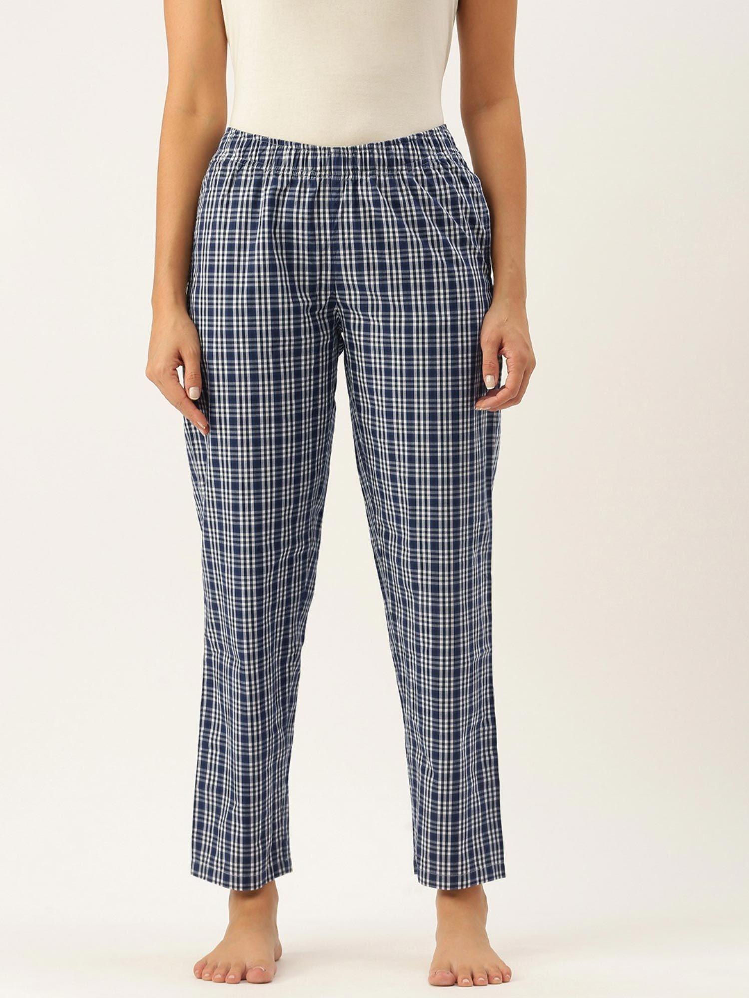 women blue cotton pyjamas