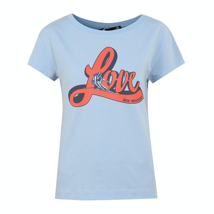 women blue love moschino t-shirt