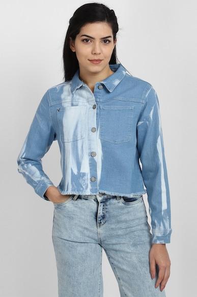 women blue print casual jacket