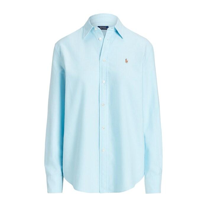 women blue relaxed fit cotton oxford shirt